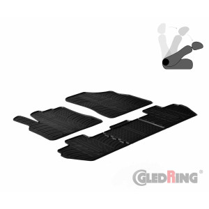 Rubber mats for Peugeot Rifter (with switch. pass seat / round fixing)
